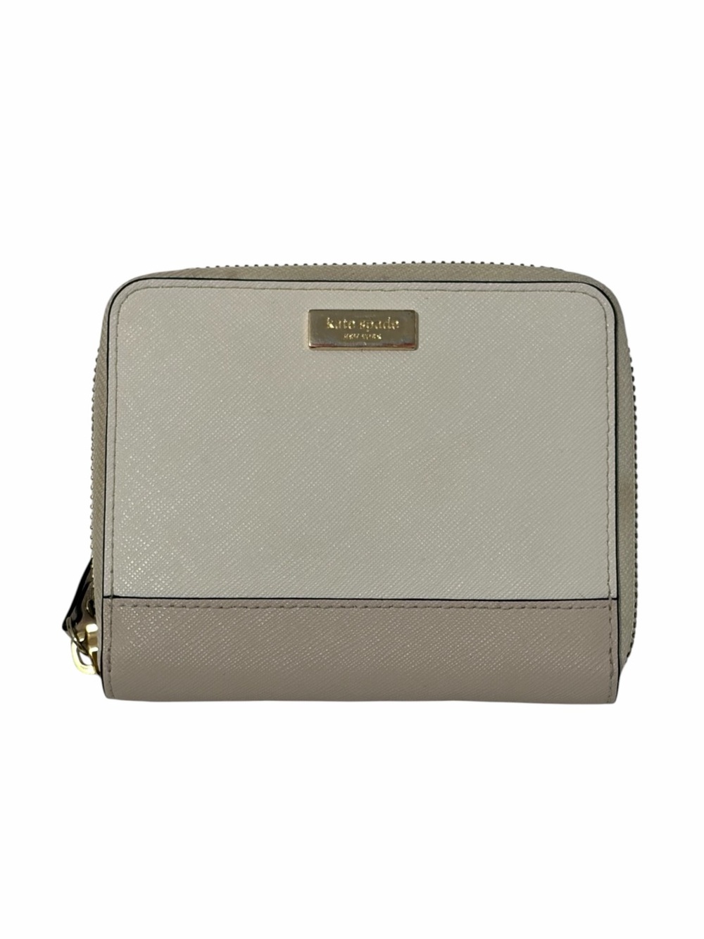 Kate Spade Cream & Taupe Zip Around Wallet